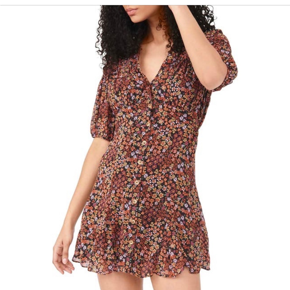 Free People Bonnie Floral Print Minidress
